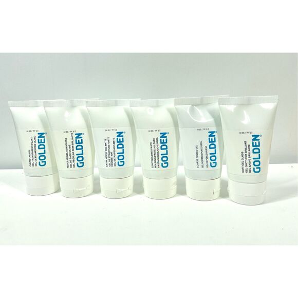 Golden Artist Gel Paints Lot 6 Soft Extra Heavy Clear Tar Semi Gloss 2oz ea - Picture 3 of 4